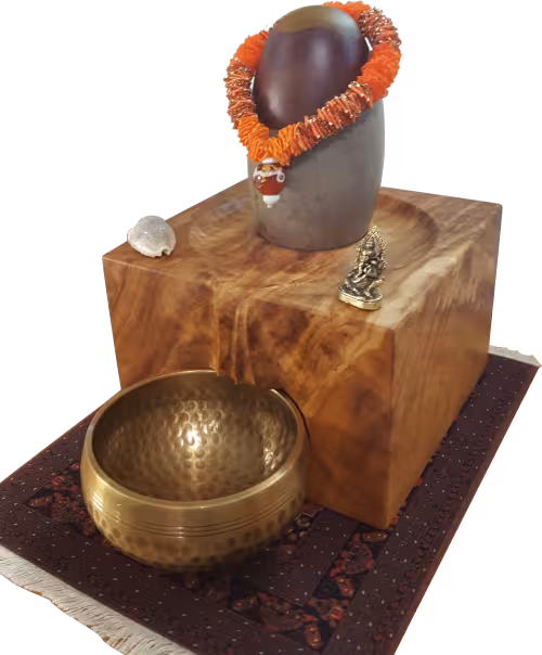 Shiva Lingam in cocobolo base